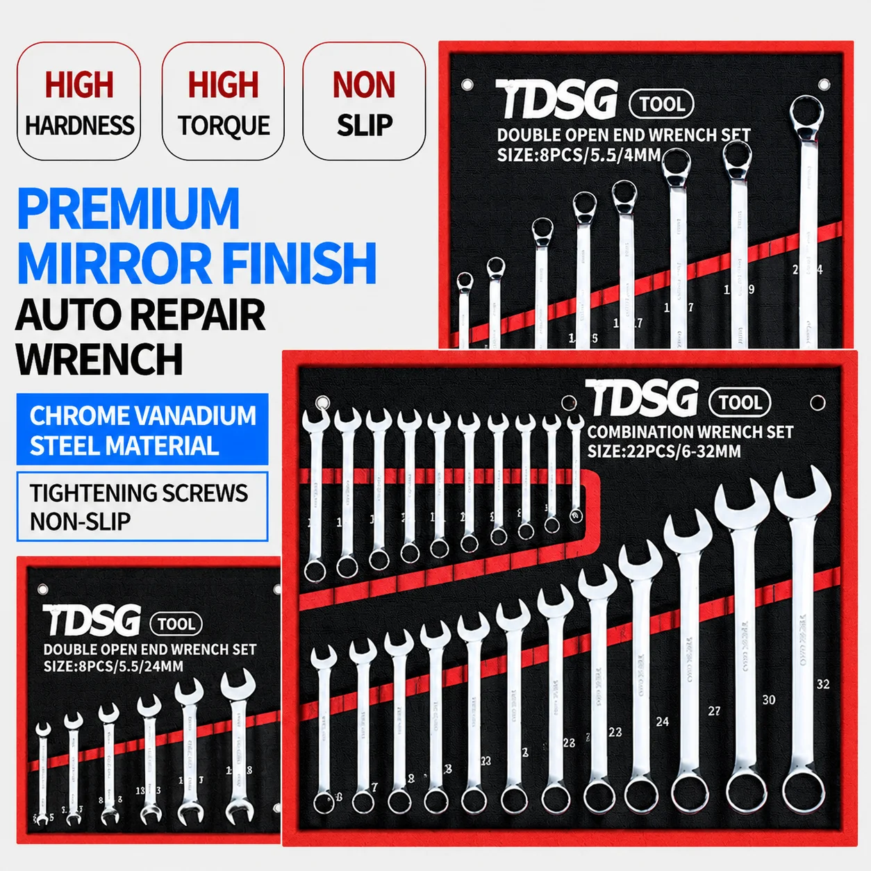 Auto Repair Plum Blossom Dongcheng Open-end Wrench Set Fork Shangshang Household Tools Dual-purpose Spanner Double-headed Keys