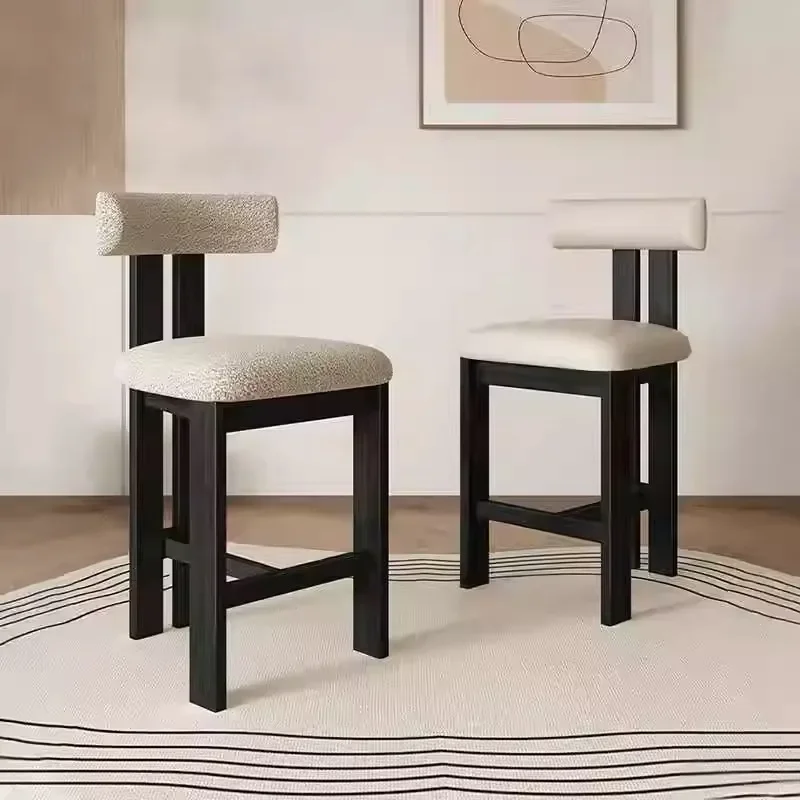 

Стул для столовой/бара из массива дерева, высокий, мягкий, в скандинавском стиле, эргономичный, минималистичный, для ресепшена, уникальный, эстетичный, для зоны отдыха, домашняя мебель