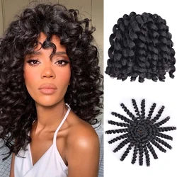 Extensiones de cabello trenzado sintético ombré para mujeres negras, trenzas de ganchillo rizadas con varita Jumpy, rebote jamaicano, extensiones de cabello de ganchillo sintético