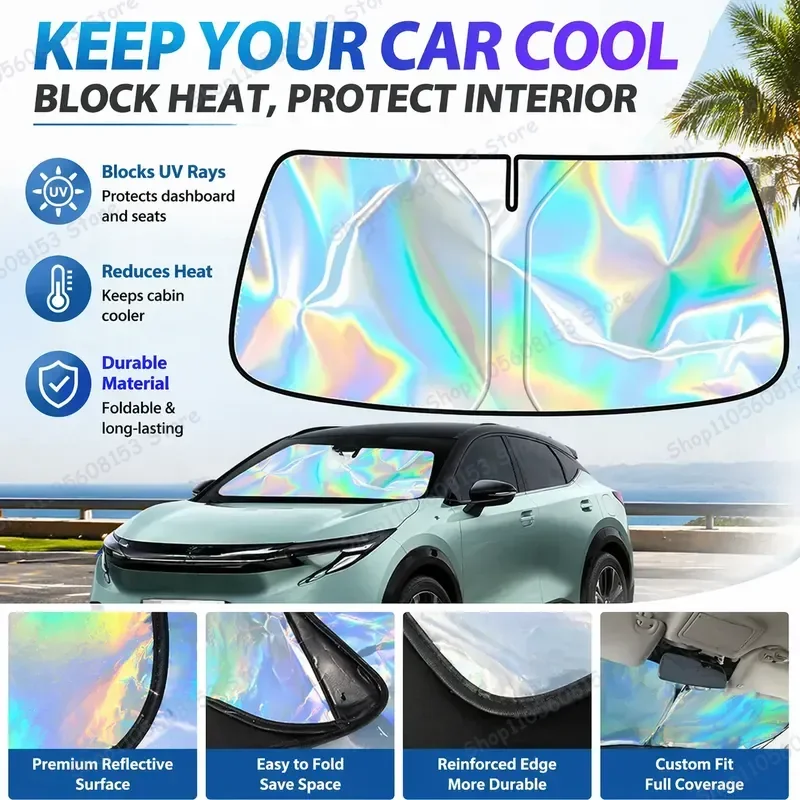 For Nissan Ariya Foldable Windshield Sun Shade UV Protection Reflective Car Sunshade Interior Accessory Heat Reduction