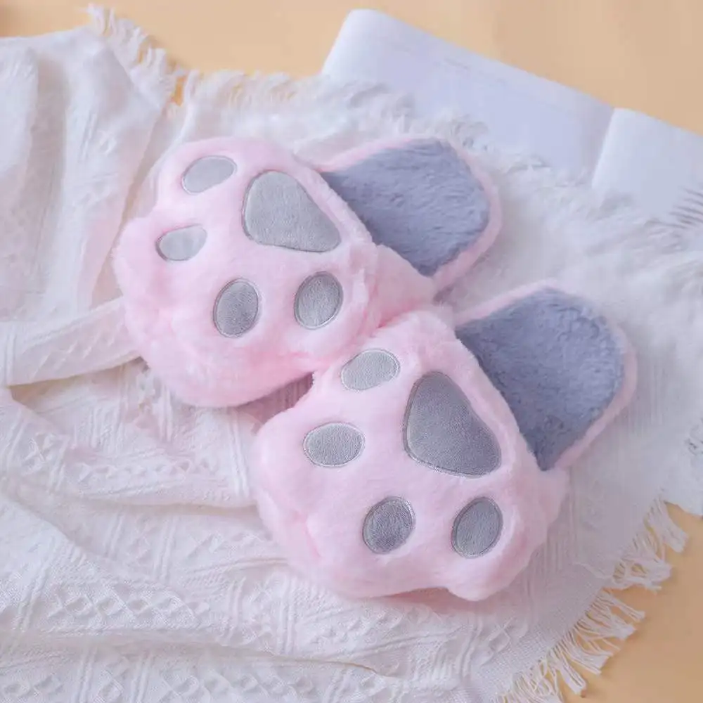 Leuke Kat Poot Slippers voor Vrouwen Binnen Buiten Traagschuim Huis Slippers Zachte Warme Gezellige Fuzzy Slaapkamer Antislip Slides