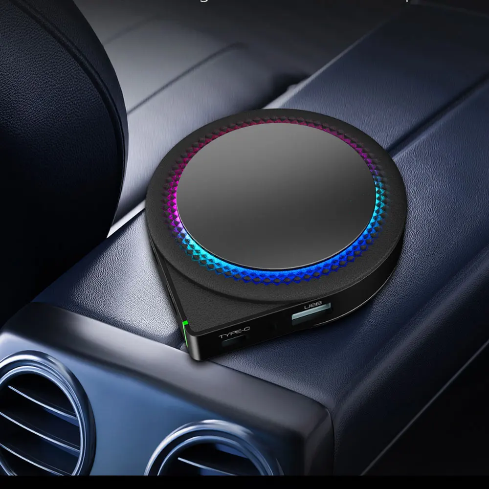 صندوق Carplay Android Auto AI اللاسلكي، التوصيل والتشغيل يناسب السيارات من 2016,3 في 1 Android 13 QCM6125 8+128gb، يدعم أي تطبيق - KT6 Pro