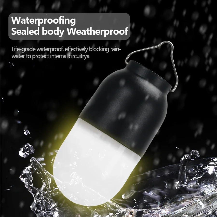 New High Power LED Camping Light USB Rechargeable Portable Lanterns Outdoor Emergency BBQ Tent Lighting Lamp Bulb with Hook