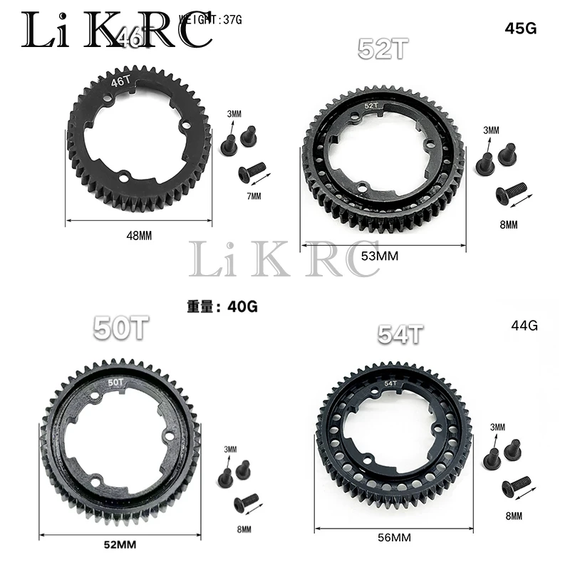 

Steel 46T 50T 52T 54T Spur Gear 1.0M 6447 6449 for Traxxas 1/5 X-Maxx 1/7 XO-1 1/10 E-Revo 2.0 VXL New MAXX RC Car Upgrade Parts