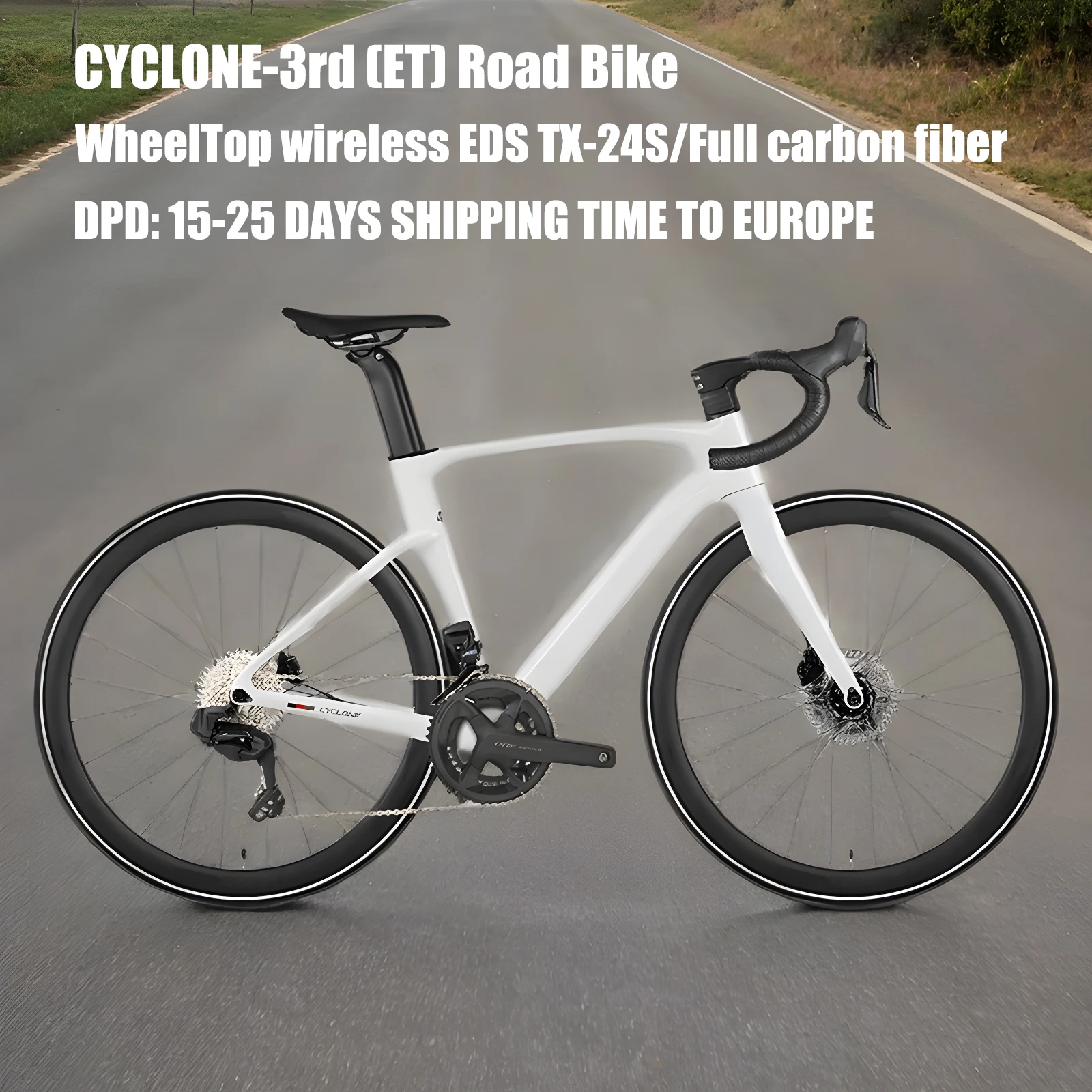 

CYCLONE Full Carbon Fiber Road Bike WheelTop TX-24S Road Racing Bicycle Hydraulic Disc Brake Bicicleta Carbon Rim Inner Cables
