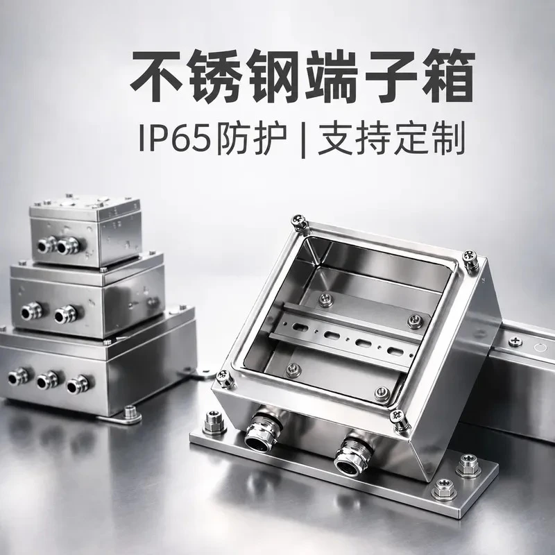 Stainless Steel Outdoor Waterproof Junction Box With Terminals Electric Metal Terminal Branch Marine Control Box