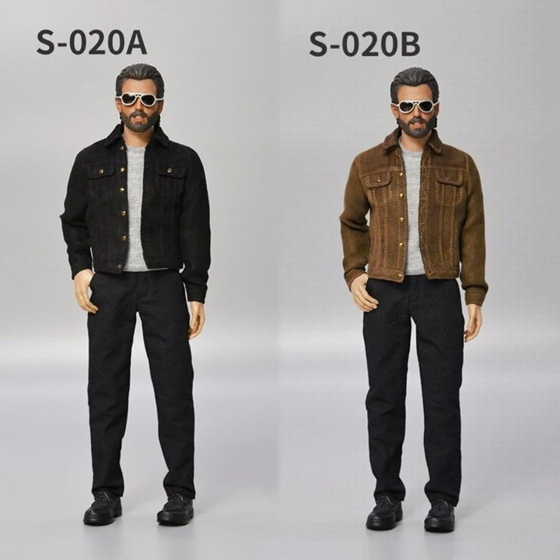 1/6 Male Casual Jacket T-shirt Pants Shoe Set Soldier Clothes Model Fit 12'' Action Figure Body for Hobby Collection