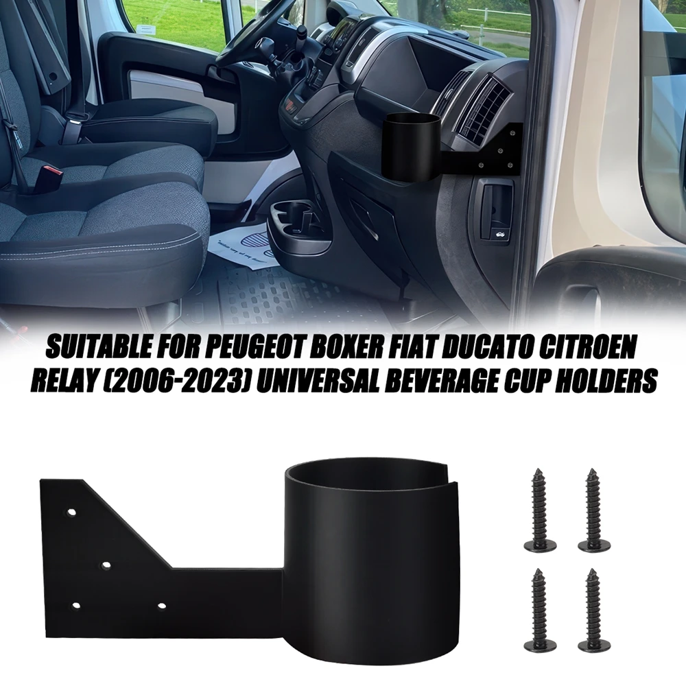 Universal Drink Cup Holder For Peugeot Boxer Fiat Ducato Citroen Relay (2006-2023) With Screws