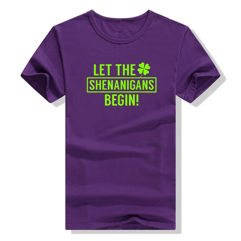 Để Cho Shenanigans Bắt Đầu Áo Ngộ Nghĩnh Thánh Patriciô Shenanigans Áo Thun Saint-Patriciô Ngày Graphic Tee Áo Thẩm Mỹ Quần Áo