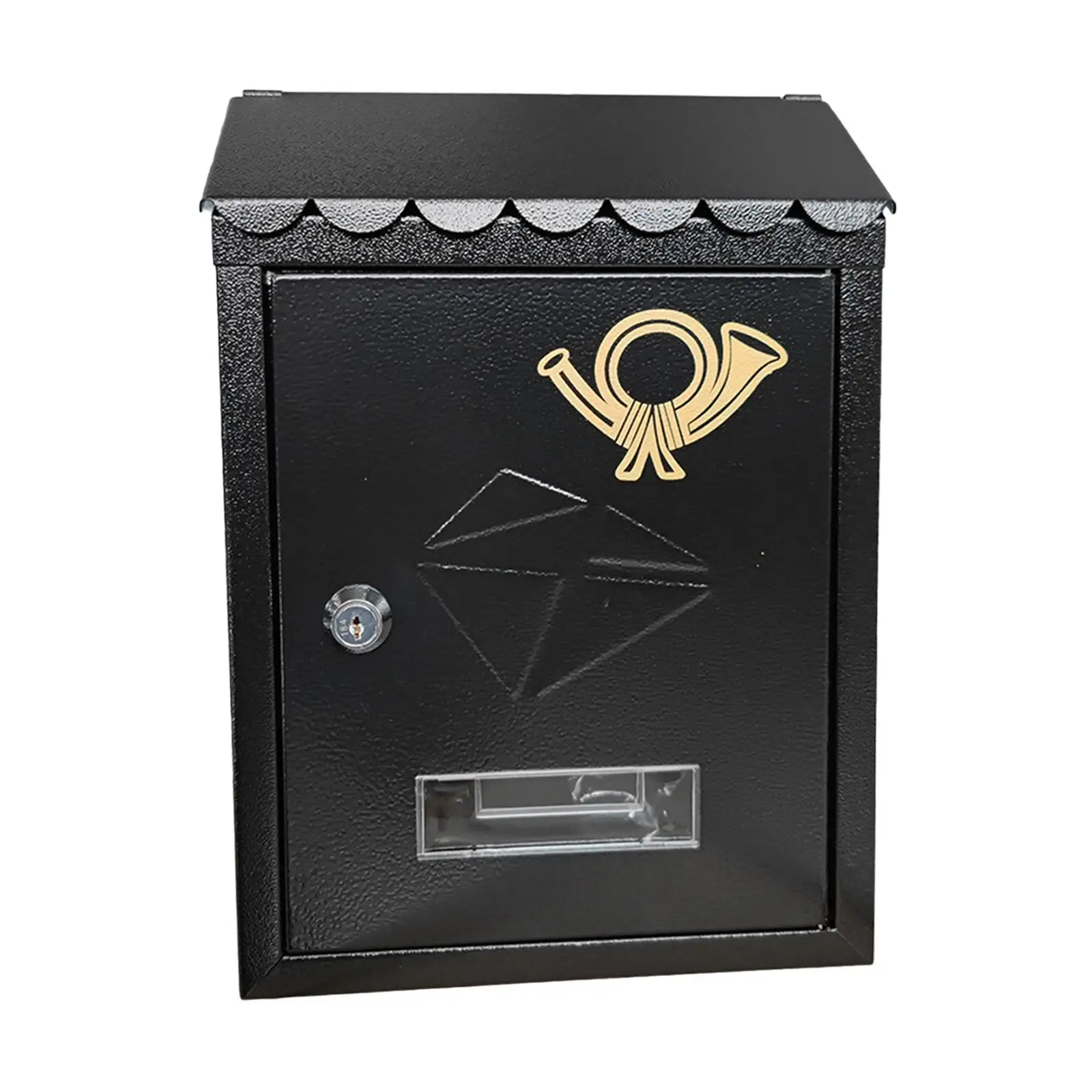 Wall Mount Mailbox Decorative Lockable 21.5x7x30cm Decorations Outside Office Metal Commercial Use Mail Box Letterbox