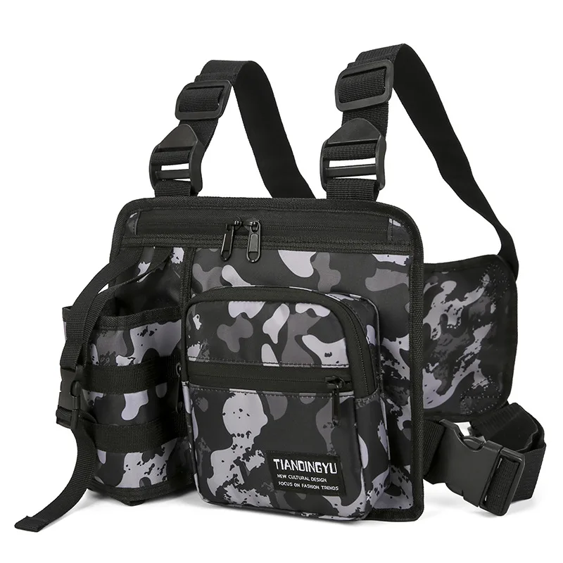 

Men'S Trendy Multifunctional Vest Package Sports Waist Bag Tactical Hunting Chest Package Outdoor Mountaineering Back Lure Bag