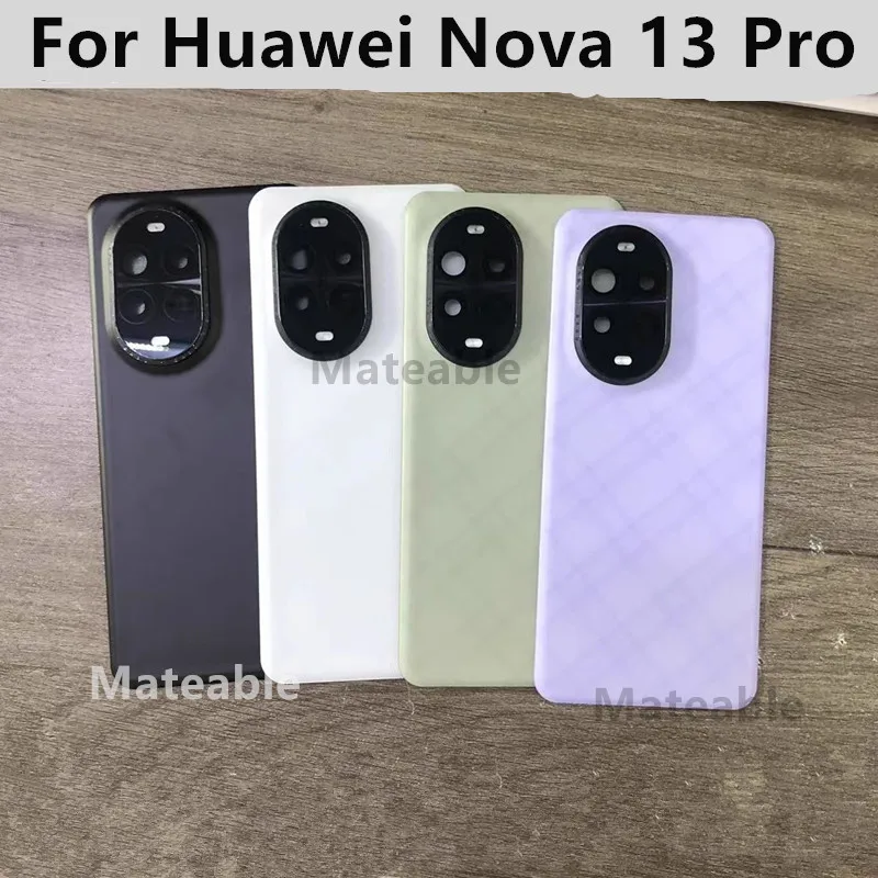 Nova13Pro Battery Back Cover For Huawei Nova 13 Pro 13Pro Rear Housing Glass Case Replace Phone Repair Spare Parts + Camera Lens