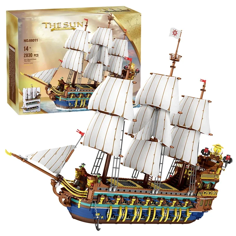 Bloques de construcción de barco de vela Royal Sunshine, 2830 Uds., barco pirata solar, bloques de modelismo, juguetes educativos para niños, regalos de vacaciones
