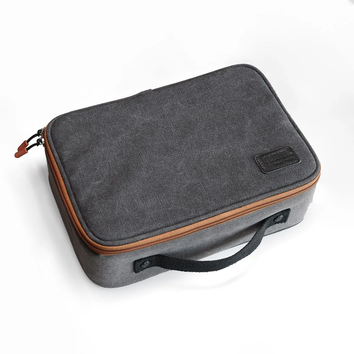 DD ddHiFi CZ300 Portable Large-Capacity Multiple Spaces HiFi Storage Bag Made of Retro Grey 16A Waterproof Cotton Canvas