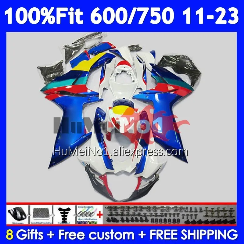 Fairing For SUZUKI GSXR750 K11 GSXR Blue red 600 750 107No.51 GSXR600 2011 2012 2013 2014 2015 2016 2017 18 19 20 21 22 23 24