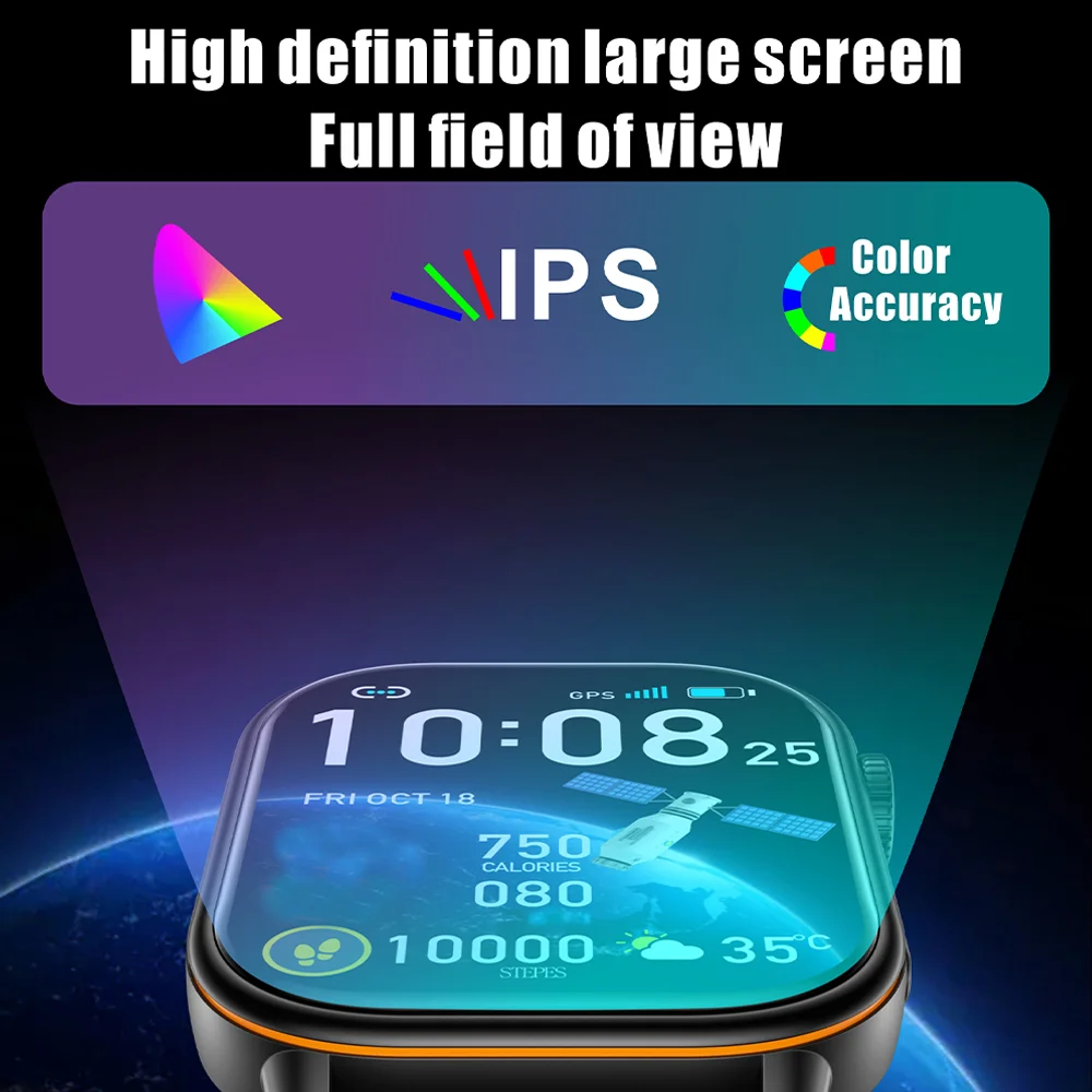 2025 Neue integrierte GPS-Smartwatch 2,01 Zoll Voll-Touchscreen IP68 wasserdichte Sportuhr 420 mAh Bluetooth Talk Herren-Smartwatch