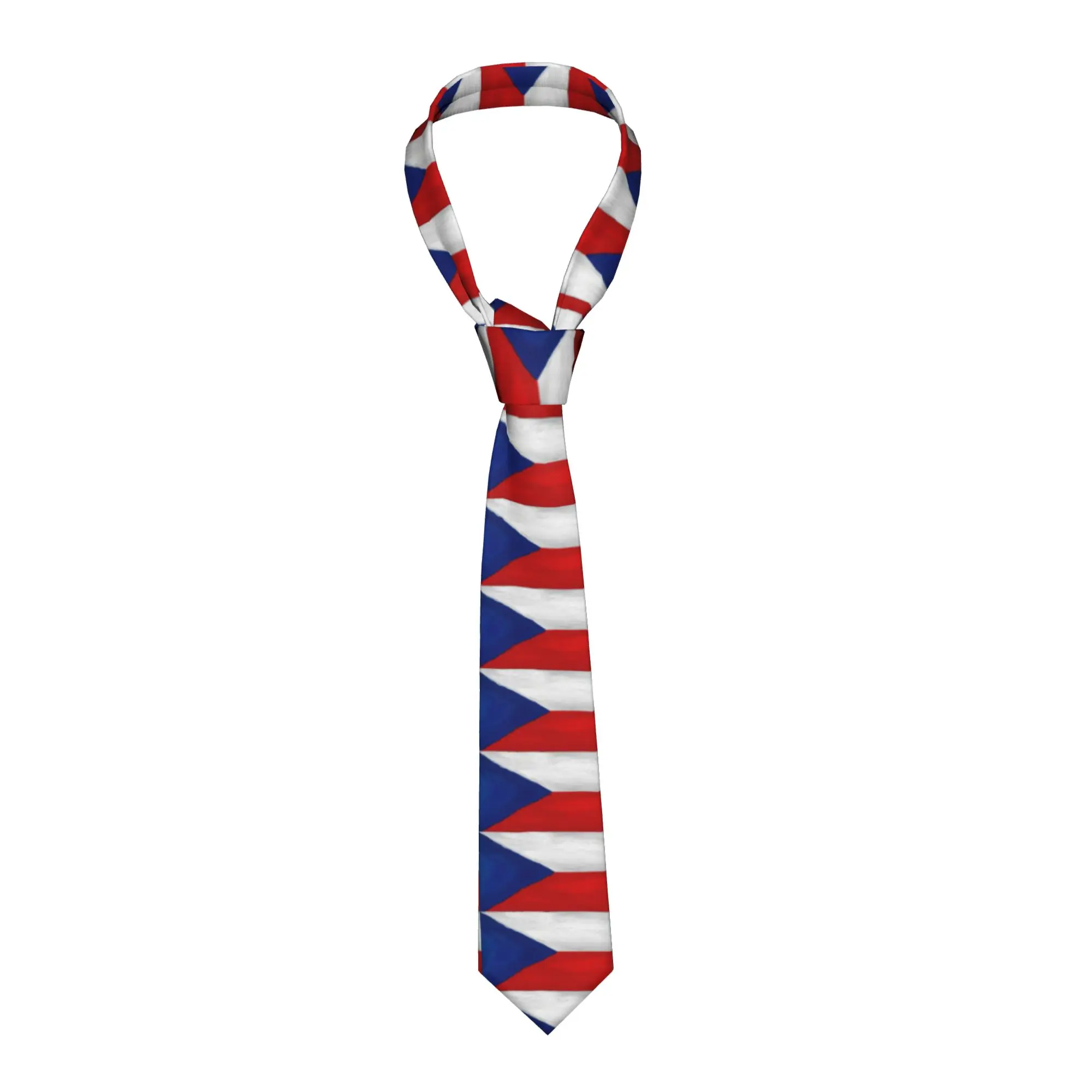 Czech Flag Tie  Cosplay Party Neck Ties Kawaii Funny Neck Tie For Men Design Collar Tie Necktie Birthday Gift