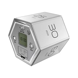 Multi-Hexagon Cube Timer Gravity Sensor Digital Timer with LED Screen Sound Alarm Silent Operation 1/5/10/25/30/60 Minutes