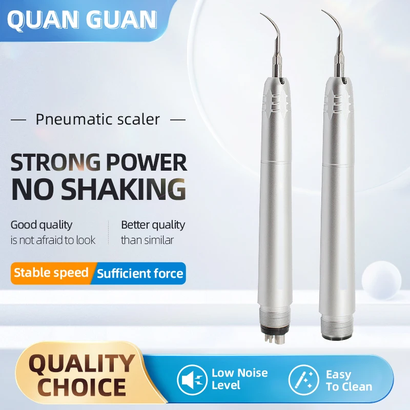 Dental Pneumatic Cleaning Machine Dental Whitening High Frequency Ultrasonic Air Flosser 2/4 Hole Handpiece for Teeth Scaling