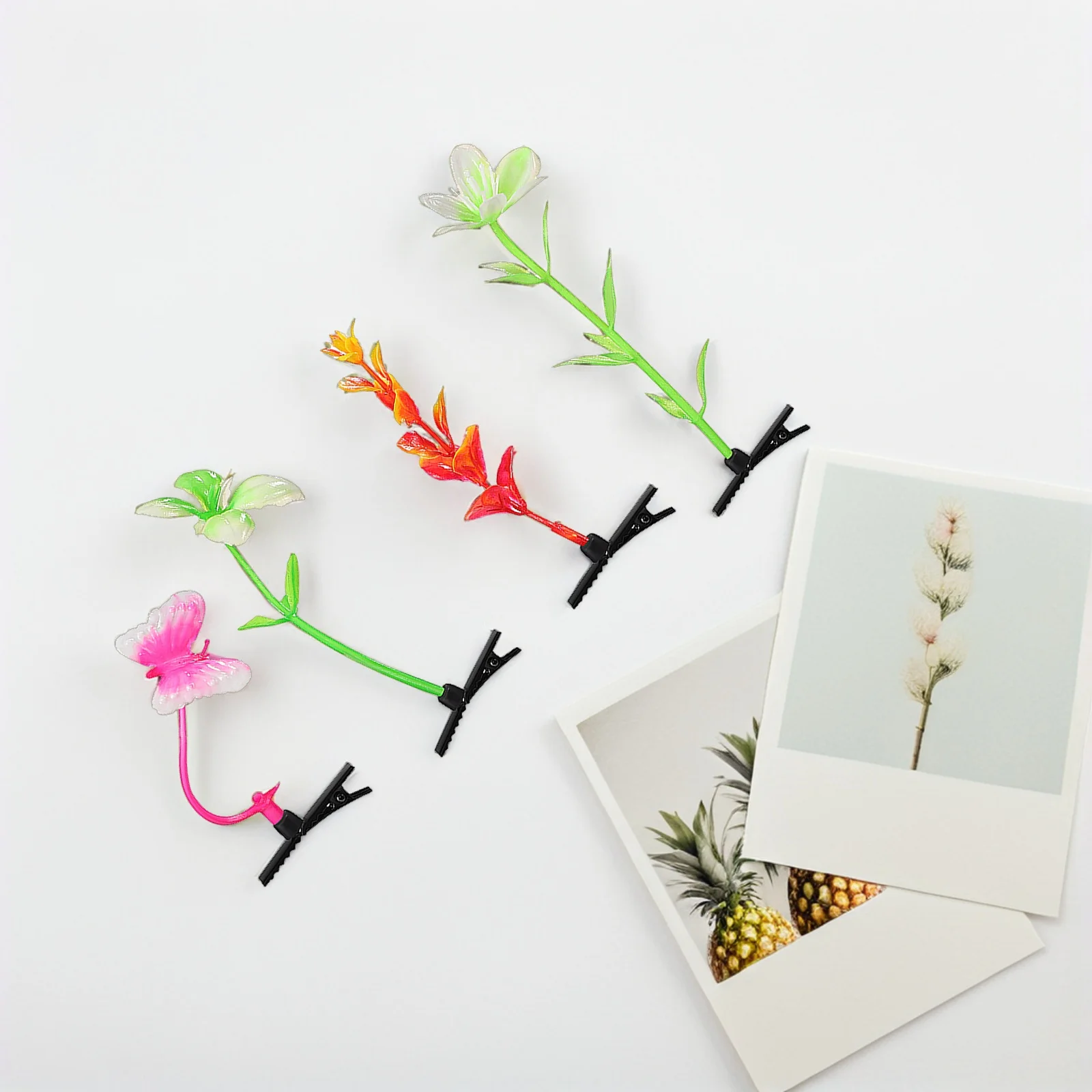 

20 pcs Plant Hair Clips Sprout Accessories Kids Plastic Festival Hairpins Bulk Party Rave Trinkets Stylish Hair Care Tools