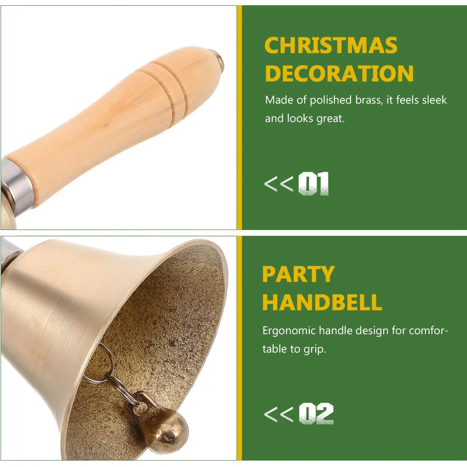 H ベル 磨かれた真鍮製 軽量 人間工学に基づいた H ホテル レストラン コール サービス ベル パーティー クリスマス用