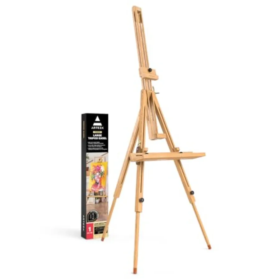 

Подставка-мольберт 37.4x39.4x78.3 дюйма, тренога из бука со стальными элементами для рисования и демонстрации произведений искусства