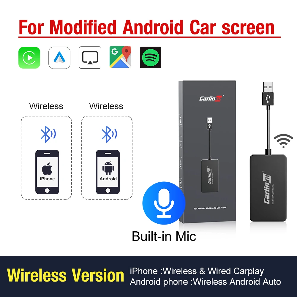 Carlinkit Draadloze CarPlay voor Android Auto Head Unit Draadloze Android Auto Dongle Spiegel Scherm Mirrorlink USB Adapter CCPW CCPA