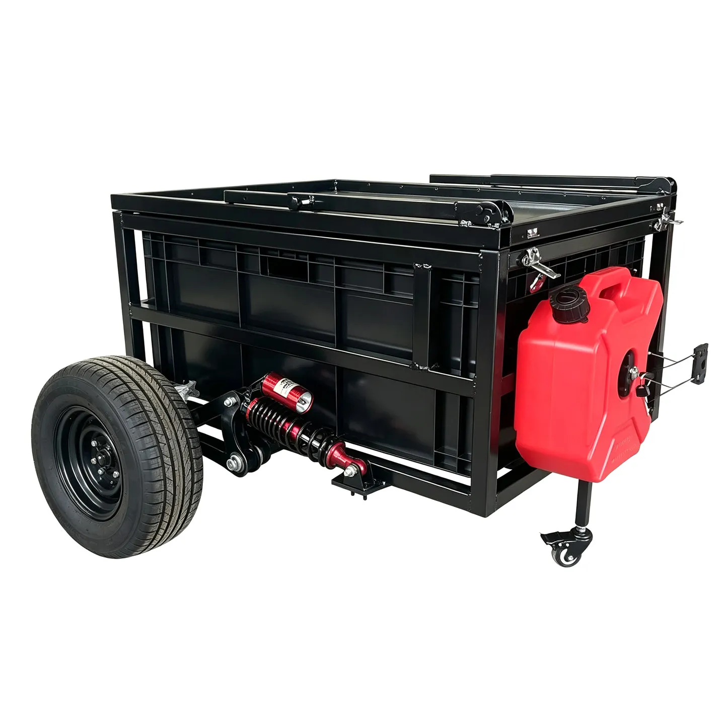 Folding Camping Trailer for E-bike Motorcycle Heavy Duty Utility Cart for Fishing Market Hauling