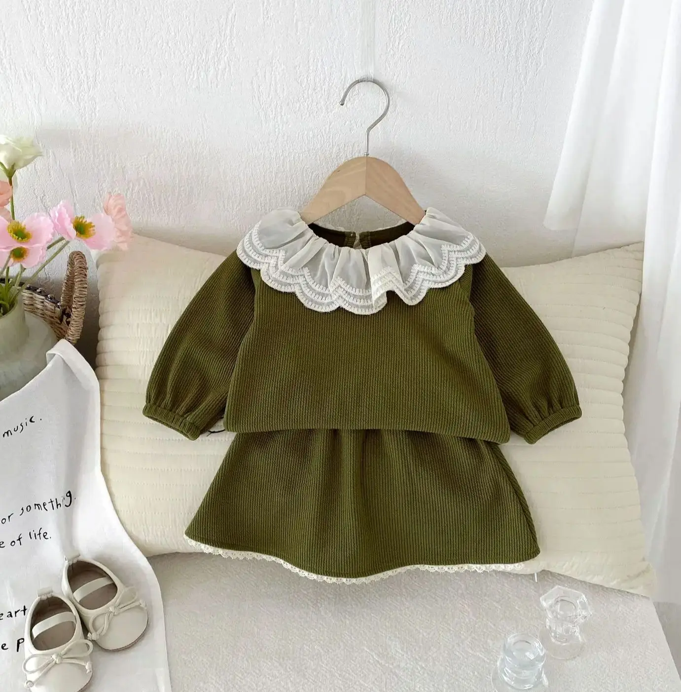 Infants Girl Christmas Costumes Autumn Winter Newborn Baby 2pcs Sets Fashion Long Sleeve Top+Skirt Outfit Toddler Kids Clothing