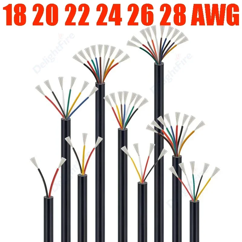 Electronic Audio Wire 2 3 4 5 6 7 8 9 10 Core Tinned Copper Cable For LED Strips  Indoor Lamps Landscape Lighting Automotive