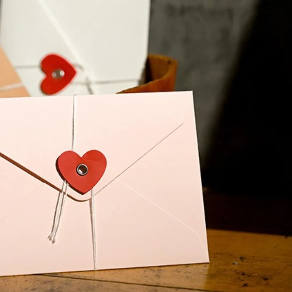 20Pcs Vintage Valentine Window Envelopes Love Gift Envelope Kraft Paper Envelopes DIY Cash Envelope Invitation Card Cover