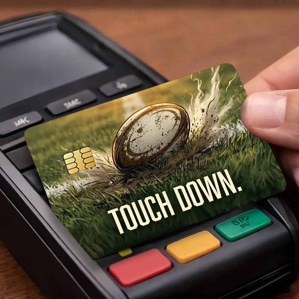 Touch Down Credit Card Stickers Skin For Bank Debit Decorative Protection Scratch-resistant Gift 4PCS