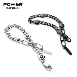 Power Ionics New Trendy Design 316 Steel Fashion Magnetic  Bracelet Cuban Chain Free Engraving