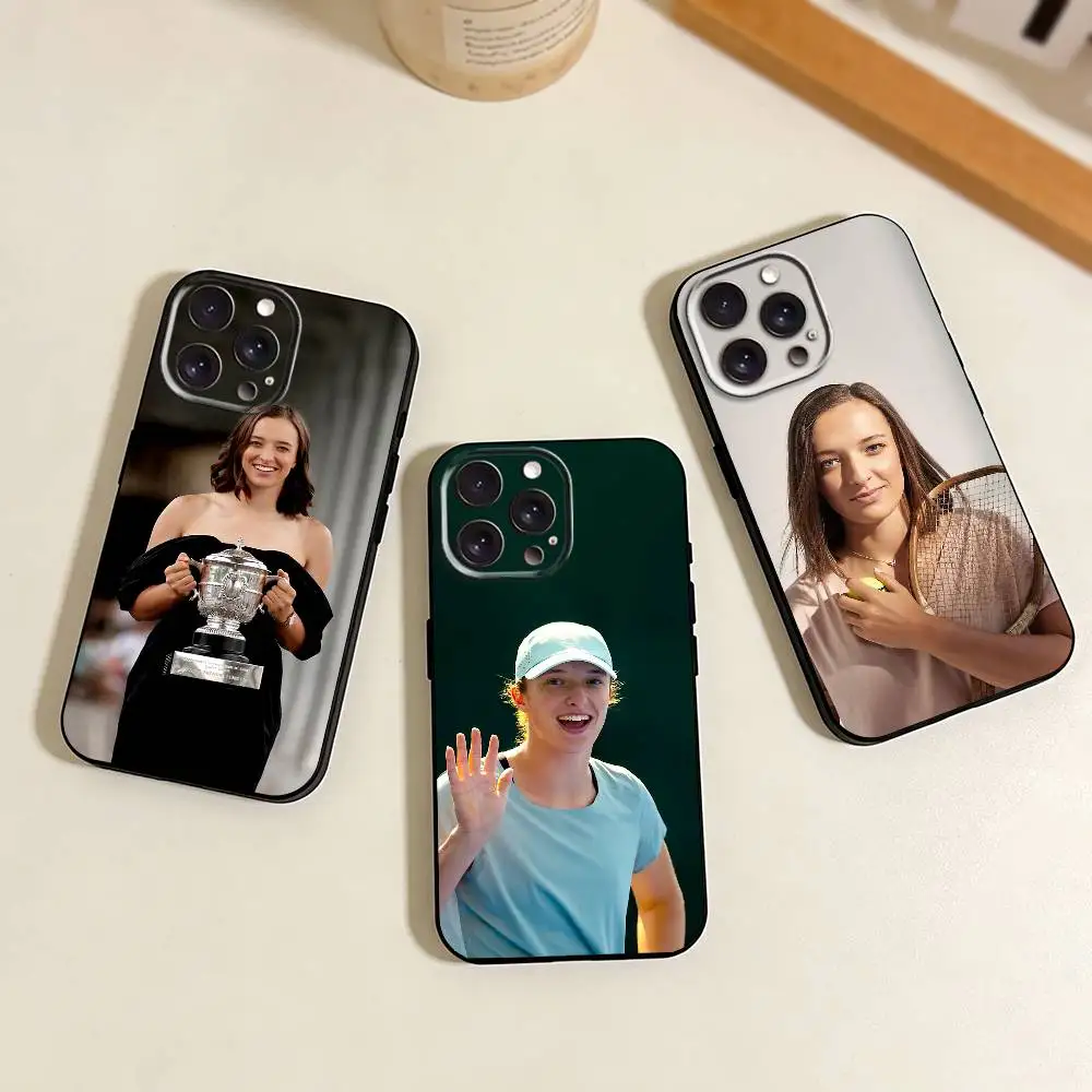 

T-Tennis S-Star I-Iga Swiatek Phone Case For iPhone 17,16,15,14,13,12,11 Plus,Pro Max,XS,Soft Silicone Black Cover