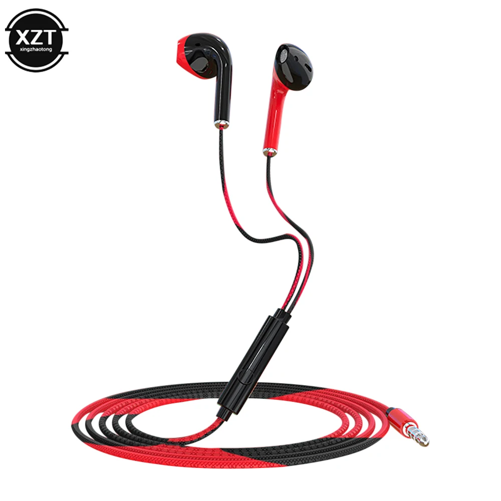 U24 Wired Kopfhörer Stereo 3,5 MM AUX Halb In Ohr Laufende Musik Spiel Noise Cancel Kopfhörer Mit Mikrofon Für Handy PC Laptop