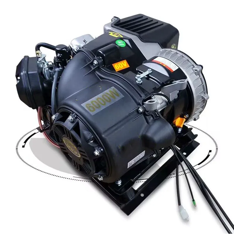 Electric start 6KW dual cooling electric vehicle range extender 48V 60V 72V car generator silent frequency conversion