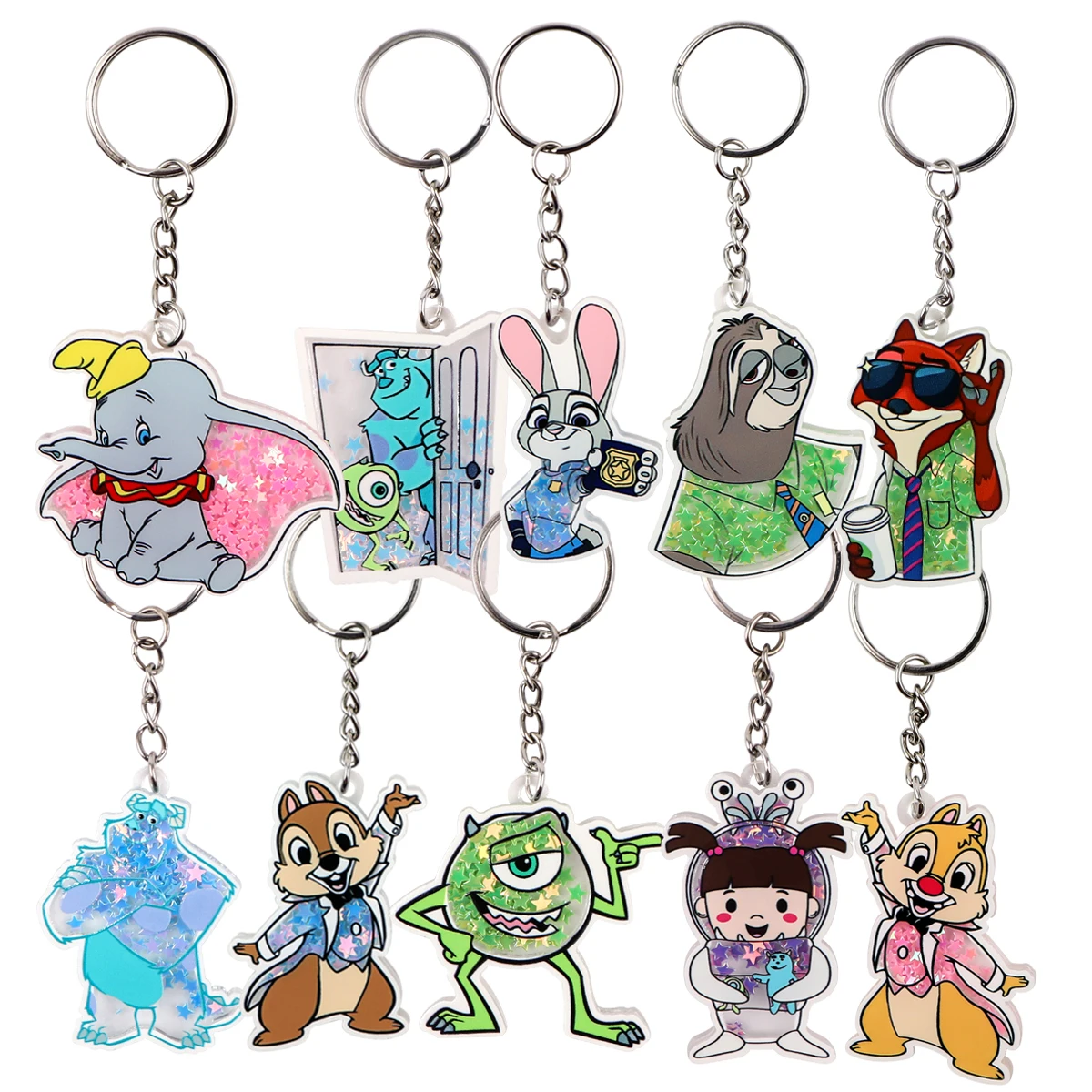 Acrylic Keychain Cartoon Animals Keychains Metel Key Rings Backpack Pendant Movie Jewelry Cosplay Accessories Toys Gift