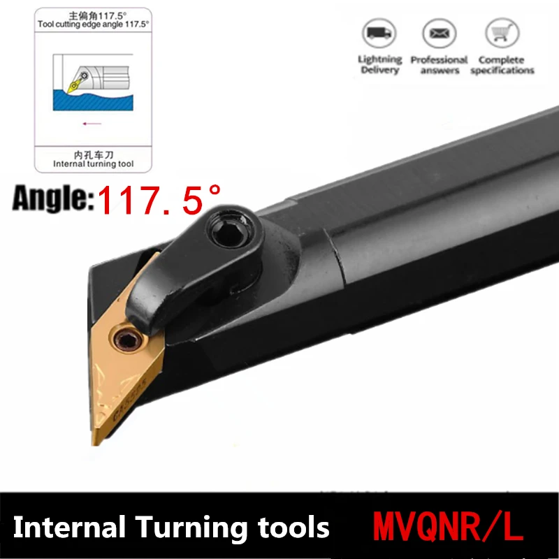 1pc S20R-MVQNR16 S20R-MVQNL16 S25S-MVQNR16 Internal Turning Tool Holder VNMG Carbide Inserts Lathe Bar CNC Cutting Tools Set