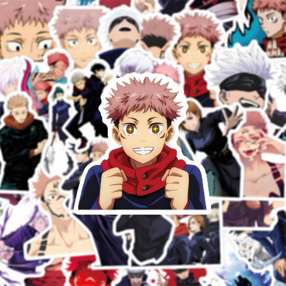 

10/30/55pcs Anime Jujutsu Kaisen Stickers Itadori Yuji Satoru Gojo Cartoon Decal Toy DIY Skateboard Luggage Cool Sticker for Kid
