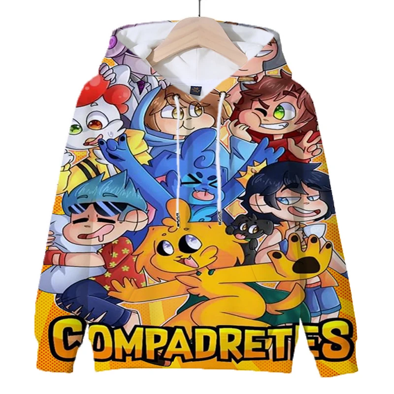 Kids Mikecrack Print Hoodies Boys Long Sleeve Pullovers Girls Anime Compadretes Sweatshirt Autumn Tops Children Casual Tracksuit