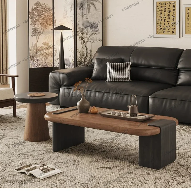 PG coffee table small apartment living room modern simple walnut color retro medium and ancient style coffee table combination