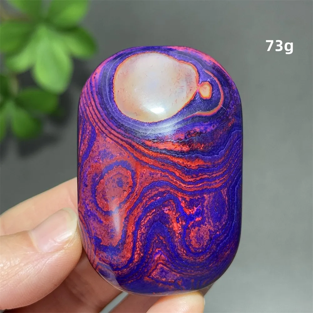 Natural Color Agate Stripe Pattern Palm Home Lucky Decoration Love Gift Reiki Energy Healing Massage Gem