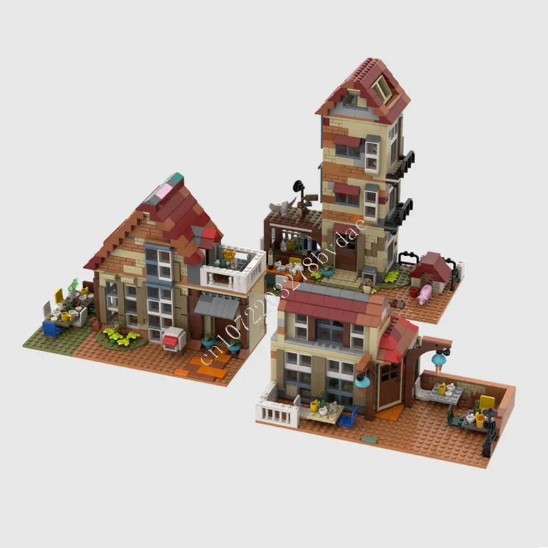 Beach House Aparment Building Cozy Café Modular MOC Creative street view Model Building Blocks Architecture DIY Model Toys Gifts