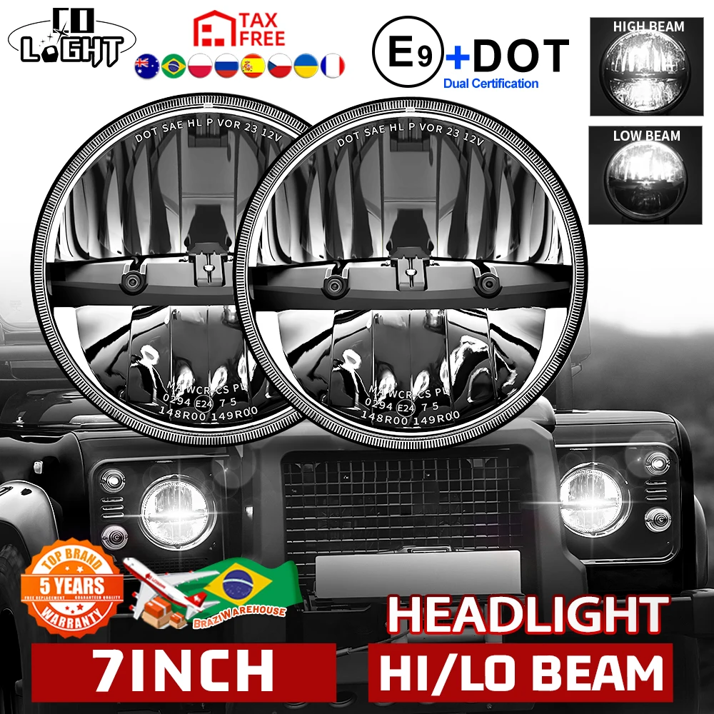 

CO LIGHT 7-дюймовая светодиодная фара дальнего ближнего света для автомобилей 12 В DOT E9 для 4X4 Offroad Автомобильные аксессуары Jeep Wrangler Мотоцикл 24 В