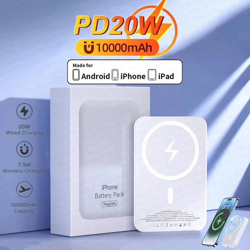 Original Magnetic Powerbank External Spare Battery Portable Wireless Charger Fast Charging For Apple iPhone Magsafes Power Bank