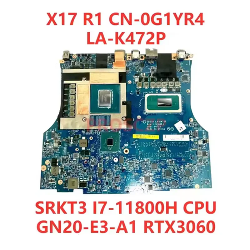 Placa Base para Laptop Dell X17 R1 LA-K472P con CPU I7-11800H/I9-11980HK RTX3060/RTX3070/RTX3080 100% Probada y en Perfecto Funcionamiento