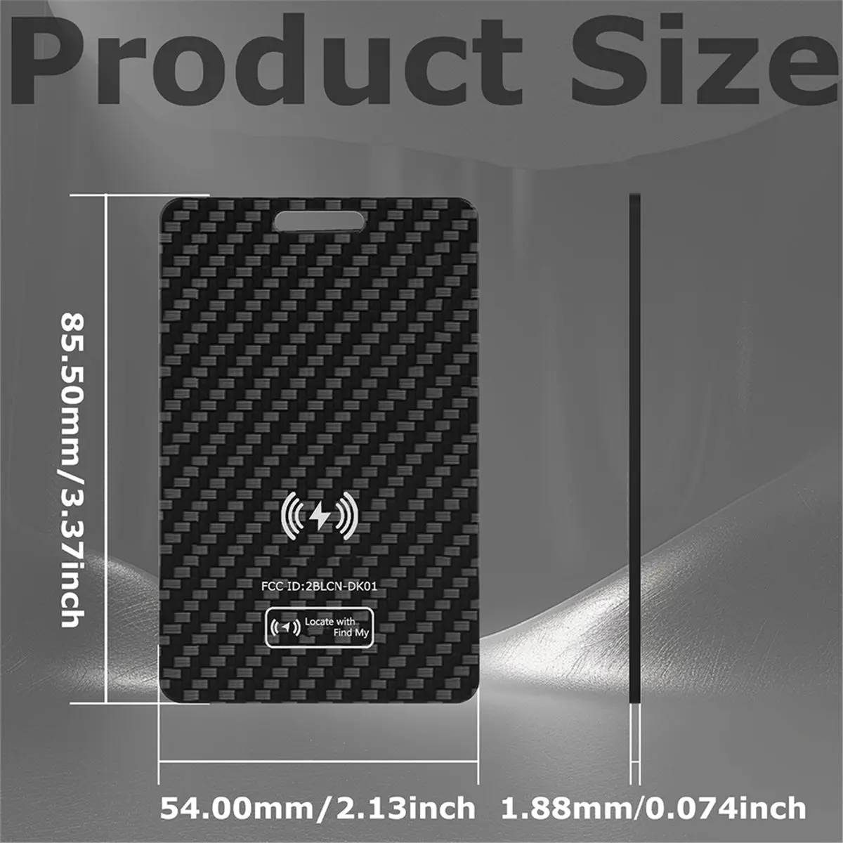 Wallet Tracker Bluetooth Card 1.8mm Thin Wireless Charging Works with Find My IOS Only IP68 Waterproof Item Tracker