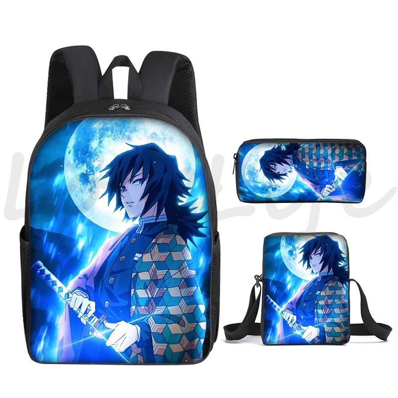 Plecak Demon Slayer 3 zestawy Mochila dzieci nastolatki tornistry Nezuko Tanjirou Bookbag nastolatki torby podróżne chłopcy plecak Anime