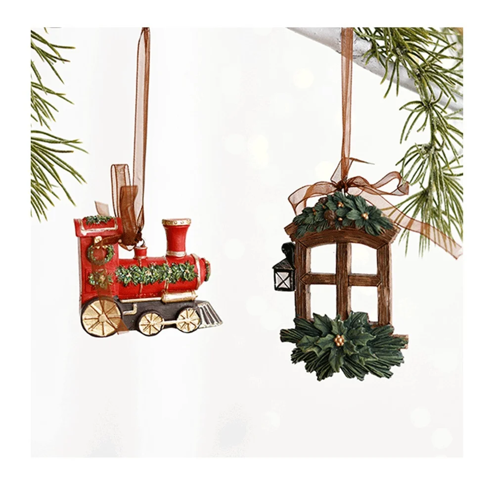 

Vintage Christmas Tree Ornaments Set Resin Holiday Decorations With 12 Designs Santa Tree DIY Supplies 2026 Christmas -Gifts