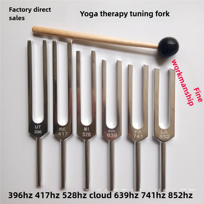 

Energy tuning fork 6 sets, aluminum alloy, yoga tuning fork 396 417 528 639 741 852HZ